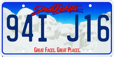 SD license plate 94IJ16