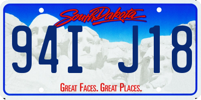 SD license plate 94IJ18