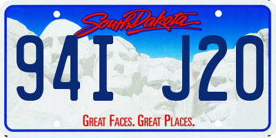 SD license plate 94IJ20