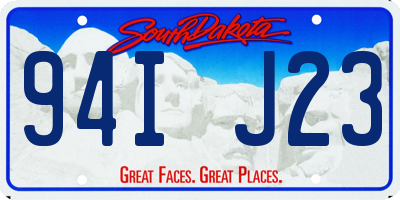 SD license plate 94IJ23