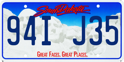 SD license plate 94IJ35