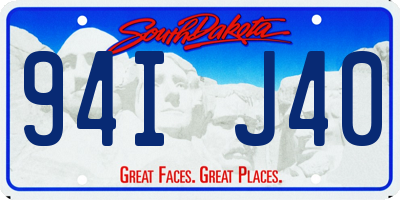 SD license plate 94IJ40