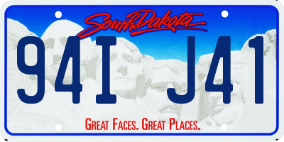 SD license plate 94IJ41