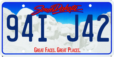 SD license plate 94IJ42