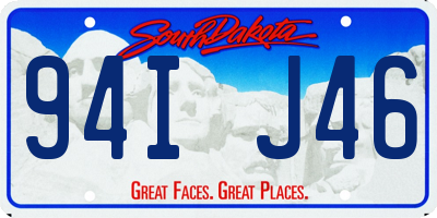 SD license plate 94IJ46