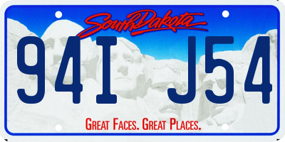SD license plate 94IJ54