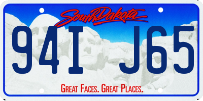 SD license plate 94IJ65