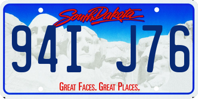 SD license plate 94IJ76