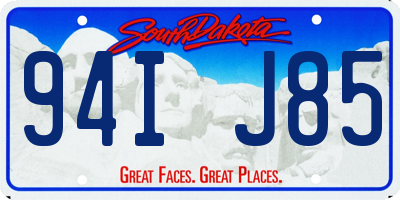 SD license plate 94IJ85
