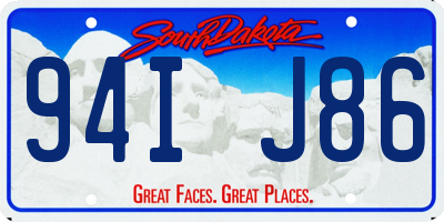 SD license plate 94IJ86