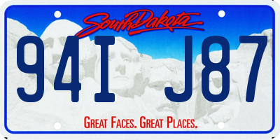 SD license plate 94IJ87