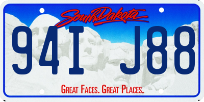 SD license plate 94IJ88