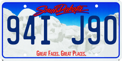 SD license plate 94IJ90