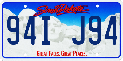 SD license plate 94IJ94