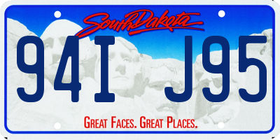 SD license plate 94IJ95