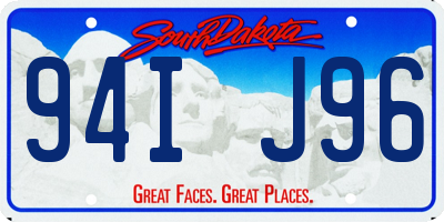 SD license plate 94IJ96
