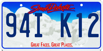 SD license plate 94IK12