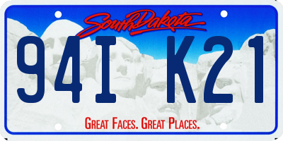 SD license plate 94IK21