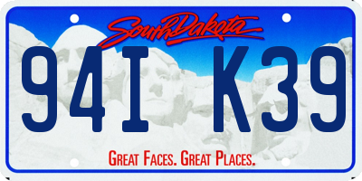 SD license plate 94IK39
