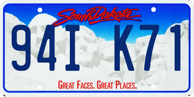 SD license plate 94IK71