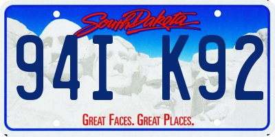 SD license plate 94IK92