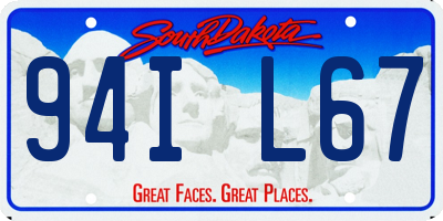 SD license plate 94IL67