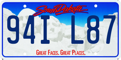 SD license plate 94IL87