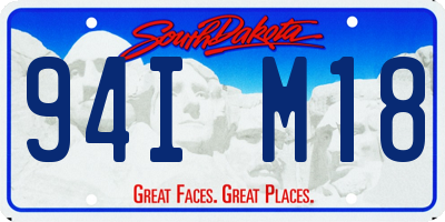 SD license plate 94IM18