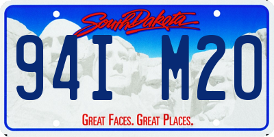 SD license plate 94IM20