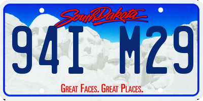 SD license plate 94IM29