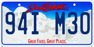 SD license plate 94IM30