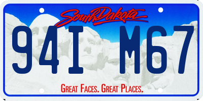 SD license plate 94IM67