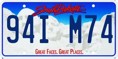 SD license plate 94IM74