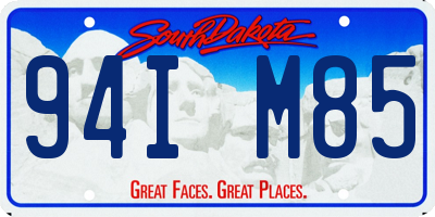 SD license plate 94IM85