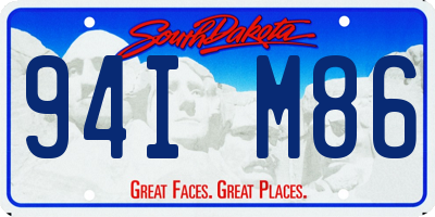 SD license plate 94IM86