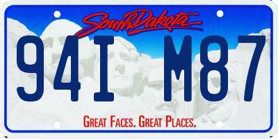 SD license plate 94IM87