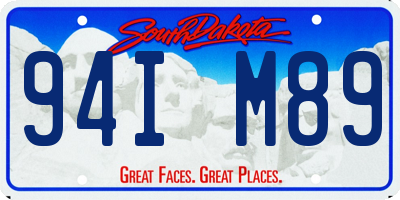 SD license plate 94IM89