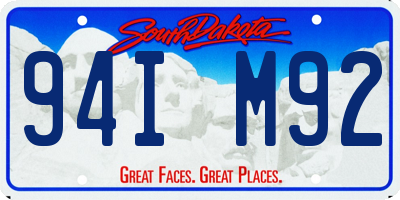 SD license plate 94IM92