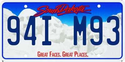 SD license plate 94IM93