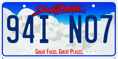 SD license plate 94IN07