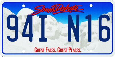SD license plate 94IN16