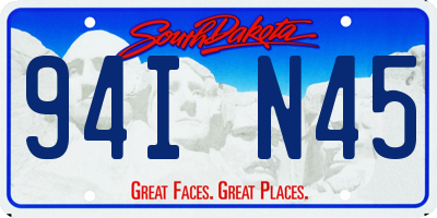 SD license plate 94IN45
