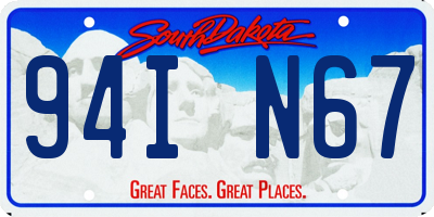 SD license plate 94IN67