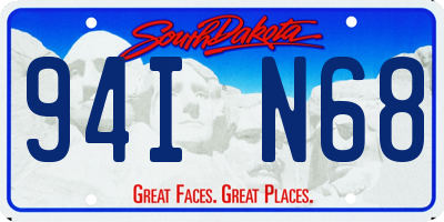 SD license plate 94IN68