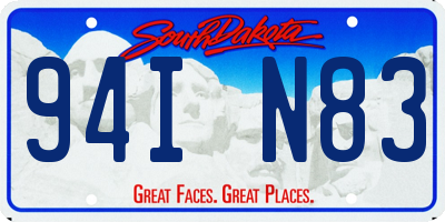 SD license plate 94IN83