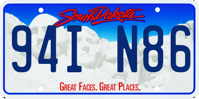 SD license plate 94IN86