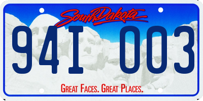 SD license plate 94IO03