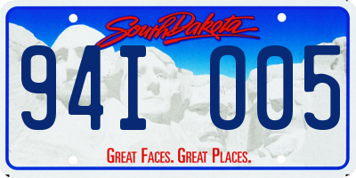SD license plate 94IO05