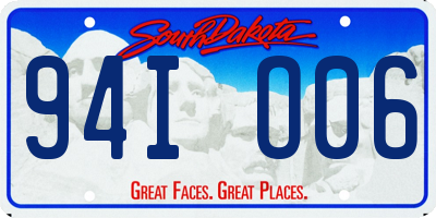SD license plate 94IO06