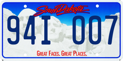 SD license plate 94IO07